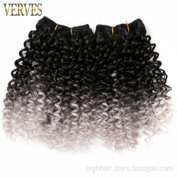 jerry Braid weaving 8 Inch 65g/pack curly hair bundles synthetic ombre braiding hair extentions short curly weave hair